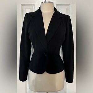 Newport News Black Single Button Blazer – Size 6
